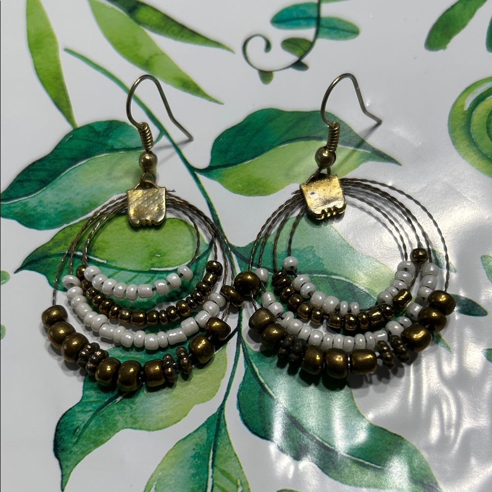 Elegant Multicolor Beaded Hoop Earrings Jewelry